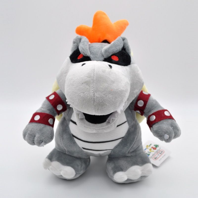 25 CM Bowser Plush Bowser Toy Maro Plush All Star Collection Stuffed Animals Plush Toys-Gray