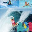 Inflatable Surf Board with Learn Swim Beach Safety Theme Surfing Swimming Summer Fun Toy for Kids Adults