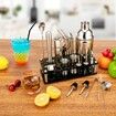 Cocktail Shaker Set 23-Piece Stainless Steel Bartender Kit with Acrylic Stand Booklet Bar Tools for Drink Mixing