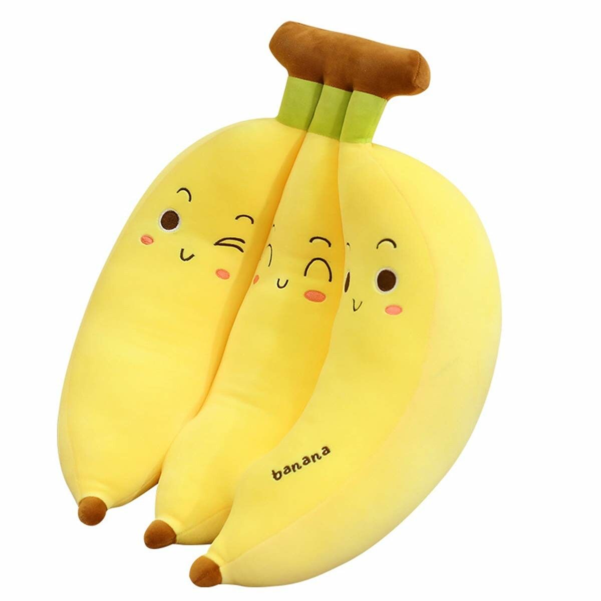 45 CM Banana Plush Pillow A Bunch of Bananas Plush Stuffed Toy Plushie Banana Hugging Pillow Gift for Birthday Valentine Christmas(1 Pack)