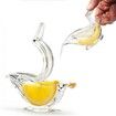 New Acrylic Manual Lemon Slice Squeezer, Portable Transparent Fruit Juicer, Elegance Bird Shape, Hand Juicer for Orange Lemon Lime Pomegranate