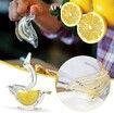 New Acrylic Manual Lemon Slice Squeezer, Portable Transparent Fruit Juicer, Elegance Bird Shape, Hand Juicer for Orange Lemon Lime Pomegranate