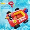 Toddler Inflatable Fire Boat Swimming Pool Beach Float Toys with Built-in Squirt Water Gun for Kids Boys Girls Summer Gift