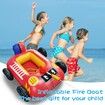 Toddler Inflatable Fire Boat Swimming Pool Beach Float Toys with Built-in Squirt Water Gun for Kids Boys Girls Summer Gift