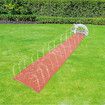 Shark Lawn Sprinkler Water Slide Red with Spraying and Inflatable Crash Pad for kids outdoor Play Pool Toys