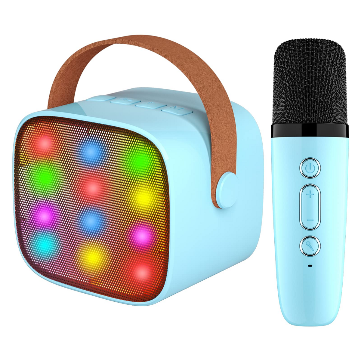 Kids Toy Karaoke Machine,Portable Bluetooth Speaker with Wireless Microphone,Music MP3 Player for Age 3+ Girls Boys (Blue)