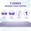 King Size Mattress Memory Foam Bed Topper Underlay Lavender Scent 8CM with Bamboo Cover 