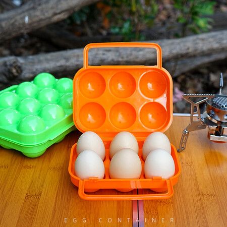 Egg Carry Box, Camping Picnic 6 Eggs Holder Container Plastic Storage Box Case