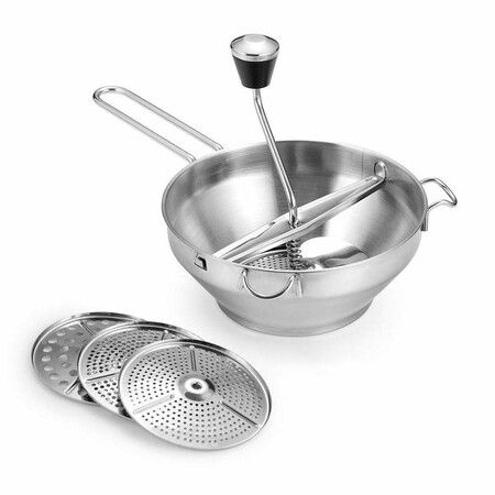 Rotary Food Mill Potato Ricer with 3 Interchangeable Disks, Great for Making Puree or Soups of Vegetables, Baby Foods