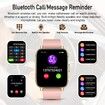 Smart Watch Bluetooth for Android Phone Waterproof Sport Blood Pressure Heart Rate Monitor Sleep Tracker for Men Women Fitness-Pink