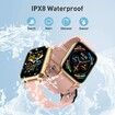 Smart Watch Bluetooth for Android Phone Waterproof Sport Blood Pressure Heart Rate Monitor Sleep Tracker for Men Women Fitness-Pink