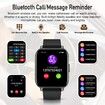 Smart Watch Bluetooth for Android Phone Waterproof Sport Blood Pressure Heart Rate Monitor Sleep Tracker for Men Women Fitness-Black