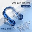 Portable Hanging Neck Fan Digital Display Usb Rechargeable Fan Portable Bladeless Mute Neckband Fans Electric Fan Color Blue