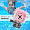 Kids Waterproof Camera, Kids Camera for Ages 3+, Camera for Kids Allows Underwater Use - Camcorder 1.77 Inch Screen (Pink)