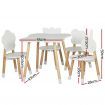 Keezi 5PCS Kids Table and Chairs Set Children Activity Study Play Desk White