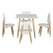 Keezi 5PCS Kids Table and Chairs Set Children Activity Study Play Desk White