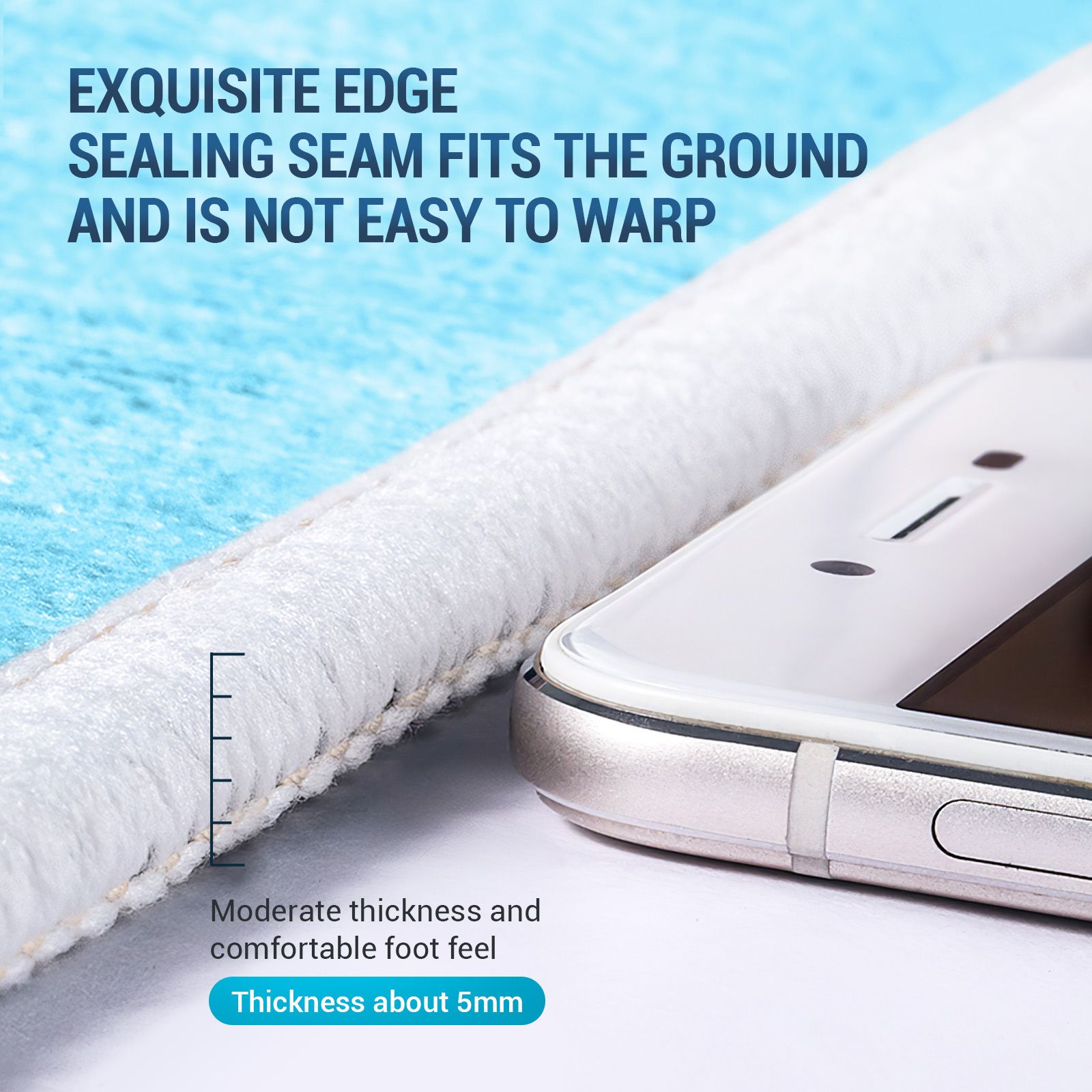 Large Area Rug Carpet Blue Bedroom Floor Mat Living Dining Room Nursery