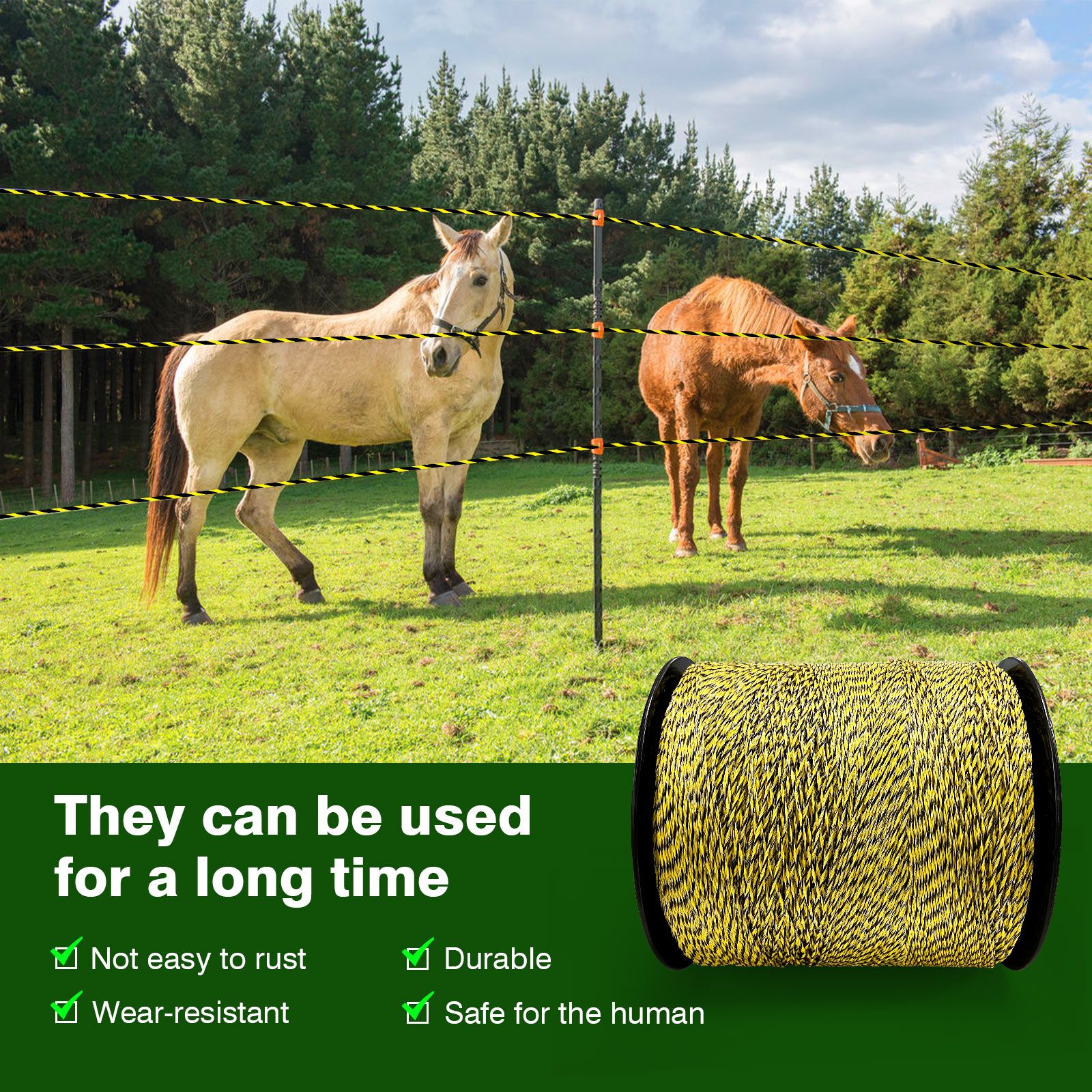 Electric Fence Poly Wire Tape Portable Temporary Fencing Polywire 400