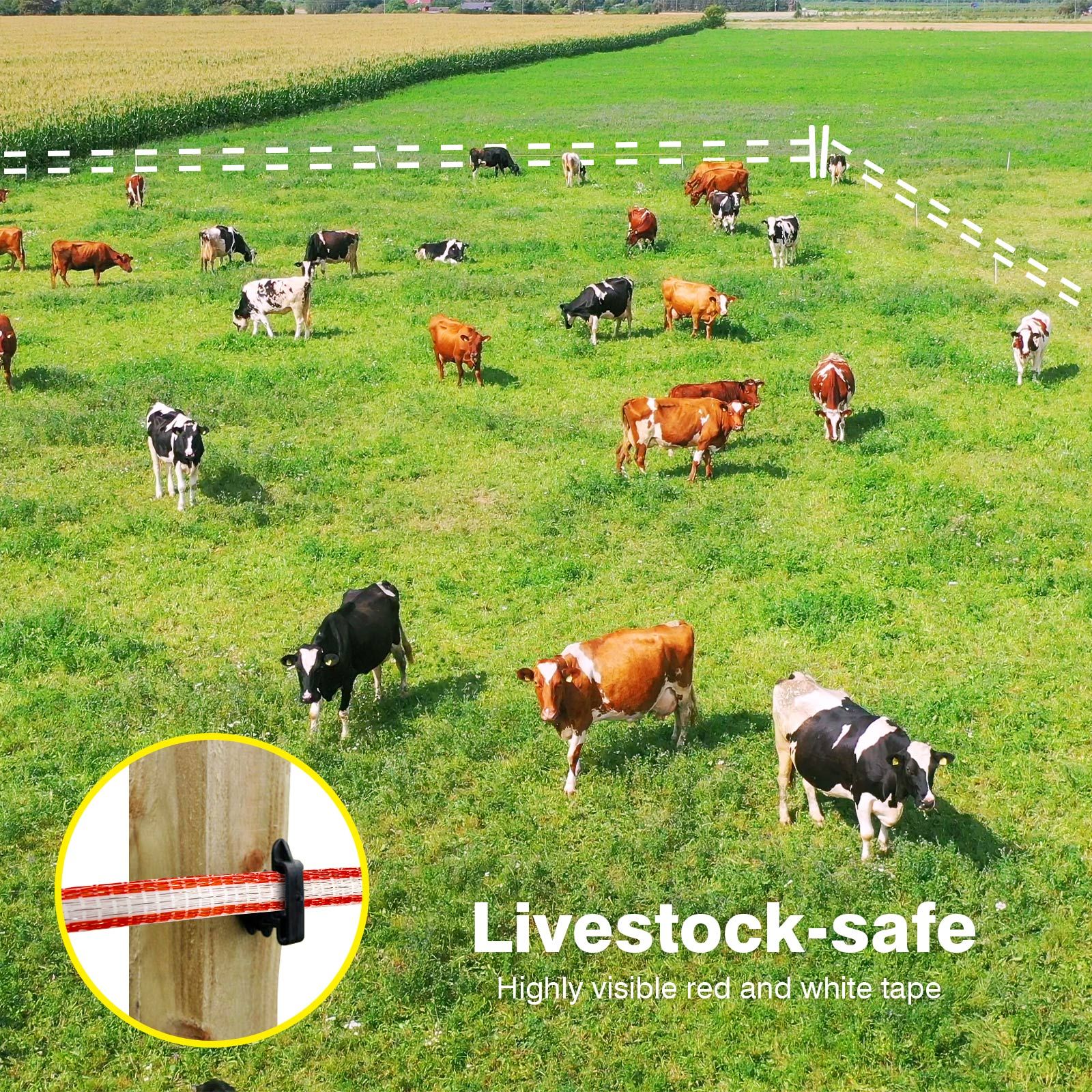 Electric Fence Poly Wire Tape Portable Temporary Fencing Polywire 400