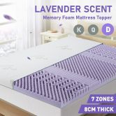 Double Size Mattress Topper Underlay Memory Foam Bed 8CM Lavender Scent with Bamboo Cover 