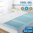 Queen Size Mattress Topper Cool Gel Memory Foam Bed Underlay 8CM with Bamboo Cover 