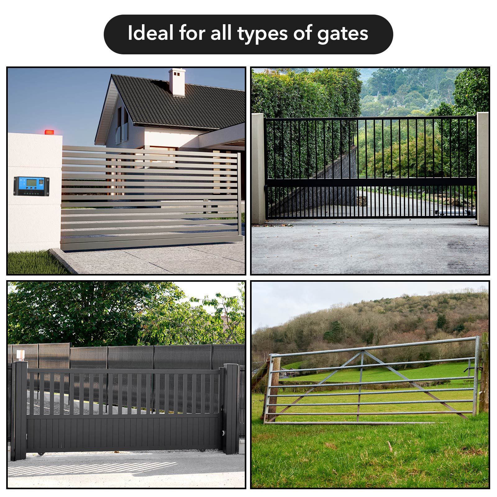 Solar Automatic Gate Opener Swing Door Operator Auto Motor System