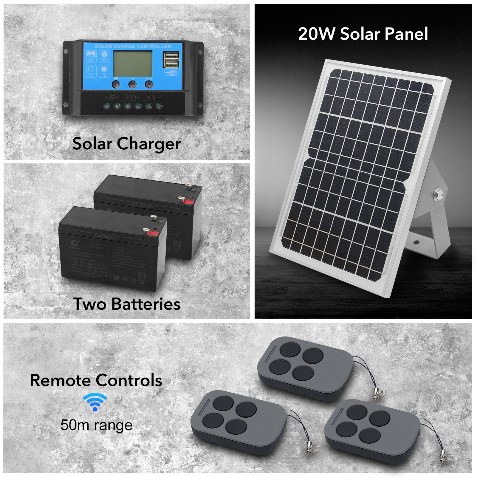 Solar Automatic Gate Opener Swing Door Operator Auto Motor System