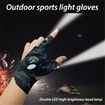 Led Flashlight Fishing Gloves Half Finger Tactical Gear Hunting Rescue Outdoor Cycling Gloves 1 Pair