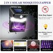 Solar Mosquito Zapper Outdoor, Insect Fly Traps with Motion Sensor, Wall Lamp for Outdoor Garden and Patio (2-Pack)