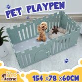 Dog Crate Pet Pen Cage Puppy Enclosure Playpen Exercise Indoor Outdoor Kennel Whelping Box Plastic Portable Green