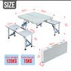 Camping Table and Chairs Set Folding Picnic Beach Dining Bench Outdoor Party Portable Aluminium 4 Seats