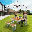 Folding Camping Table Set Outdoor Dining Beach Picnic Chairs Bench Party Portable Aluminium 4 Seats