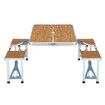 Folding Camping Table Set Outdoor Dining Beach Picnic Chairs Bench Party Portable Aluminium 4 Seats