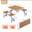 Folding Camping Table Set Outdoor Dining Beach Picnic Chairs Bench Party Portable Aluminium 4 Seats