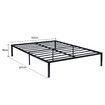 Queen Size Bed Frame Base Platform Black Metal Mattress Foundation with Storage 207x152x36CM 