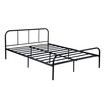 Queen Bed Base Frame Black Metal Platform Mattress Foundation with Storage Headboard Footboard 