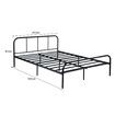 Double Bed Frame Base Black Metal Platform Mattress Foundation with Storage Headboard Footboard 