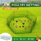 Chicken Run Coop Cage Hen House Chook Pen Fence Enclosure Mesh Net Hutch Habitat Poultry Netting Yard Farm Fencing 1200X125CM