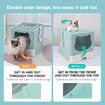 Cat Litter Box Enclosed Kitty Toilet Training Foldable Tray Top Entry Lid Front Exit Large Covered Hooded Potty Pan Furniture Scoop Green