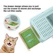 Cat Litter Box Enclosed Kitty Toilet Training Foldable Tray Top Entry Lid Front Exit Large Covered Hooded Potty Pan Furniture Scoop Green