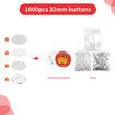 Button Badge Maker Machine Kit DIY Pin Press 32mm 1000 Buttons Making Supplies Paper Cutter Metal Shell Pin Back Clear Cover PVC Film