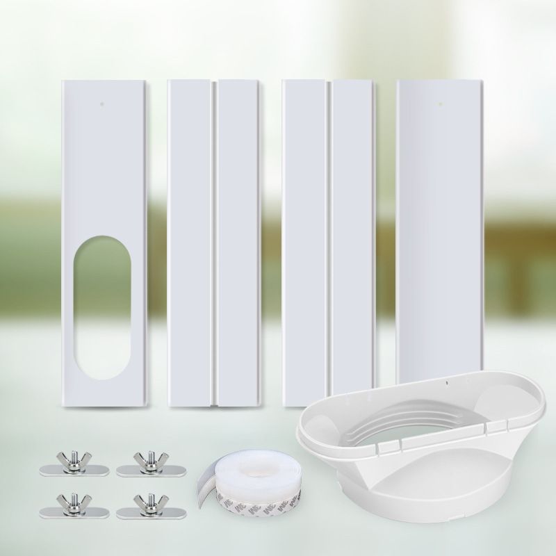 Air Conditioner Kit Max Adjustable Length 43-140cm Air Conditioner Window Vent Reinforced PVC Plates Seal