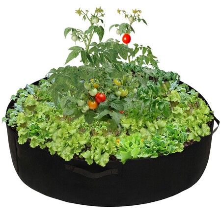 100 Gallon Round Fabric Raised Planting Bed Thicken Non-Woven Garden Veggie Grow Bag Fabric Garden  for Garden Plant Vegetable Flower Herb Growing