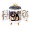 Rotating Makeup Organiser Storage Case Cosmetics Jewellery Box Holder Organizer Stand 360 Degree Spinning Plate Portable White