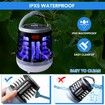 Bug Zapper USB Rechargeable Mosquito Killer Portable Waterproof LED Lantern Camp Light for Home Camping Backyard Patio-Green