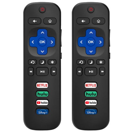 Replaced Remote Control Only for Roku TV,Compatible for TCL Roku/Hisense Roku/Onn Roku/Sharp Roku/Element Roku/Westinghouse Roku/Philips Roku Series Smart TVs (2 Pack,Not for Roku Stick and Box)