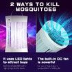 Portable USB Electronic Rechargeable Mosquito Fly Killer Lamp/Bug Zapper for Summer Trip,Outdoor Camping,Patio,Home(White)