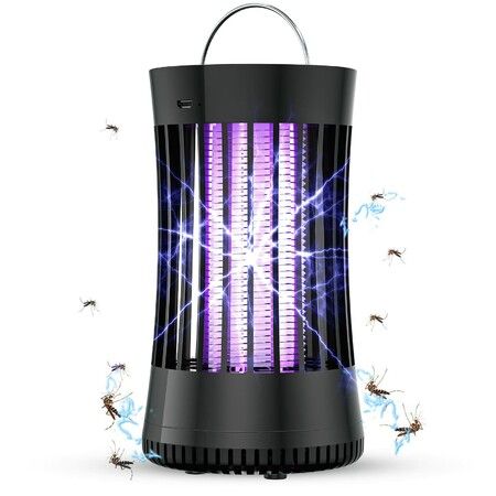 Portable USB Electronic Rechargeable Mosquito Fly Killer Lamp/Bug Zapper for Summer Trip,Outdoor Camping,Patio,Home(Black)