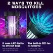 Portable USB Electronic Rechargeable Mosquito Fly Killer Lamp/Bug Zapper for Summer Trip,Outdoor Camping,Patio,Home(Black)