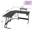 L Shaped Gaming Desk Computer Office Workstation Gamer Desktop 130cm Corner Carbon Fiber Writing Racer Table RGB LED Wireless Charger USB Port